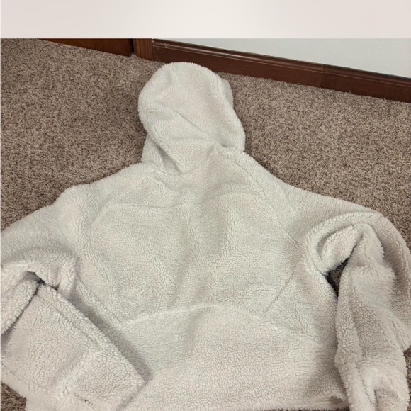 Cozy Ivory Sherpa Half-Zip Hoodie - Picture 3 of 4